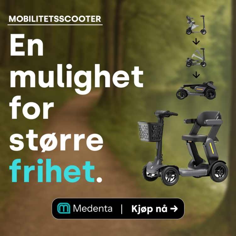 Mobilitetscotter sammenleggbar, fra medenta. en mulighet for større frihet. 