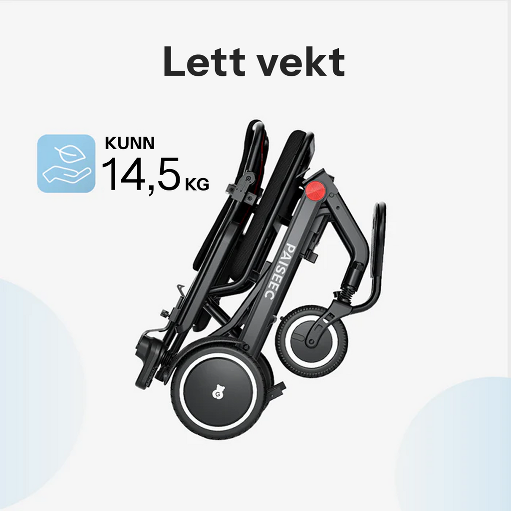 Lett Sammenleggbar Elektrisk Rullestol Q3 - Flygodkjent Reiseutgave