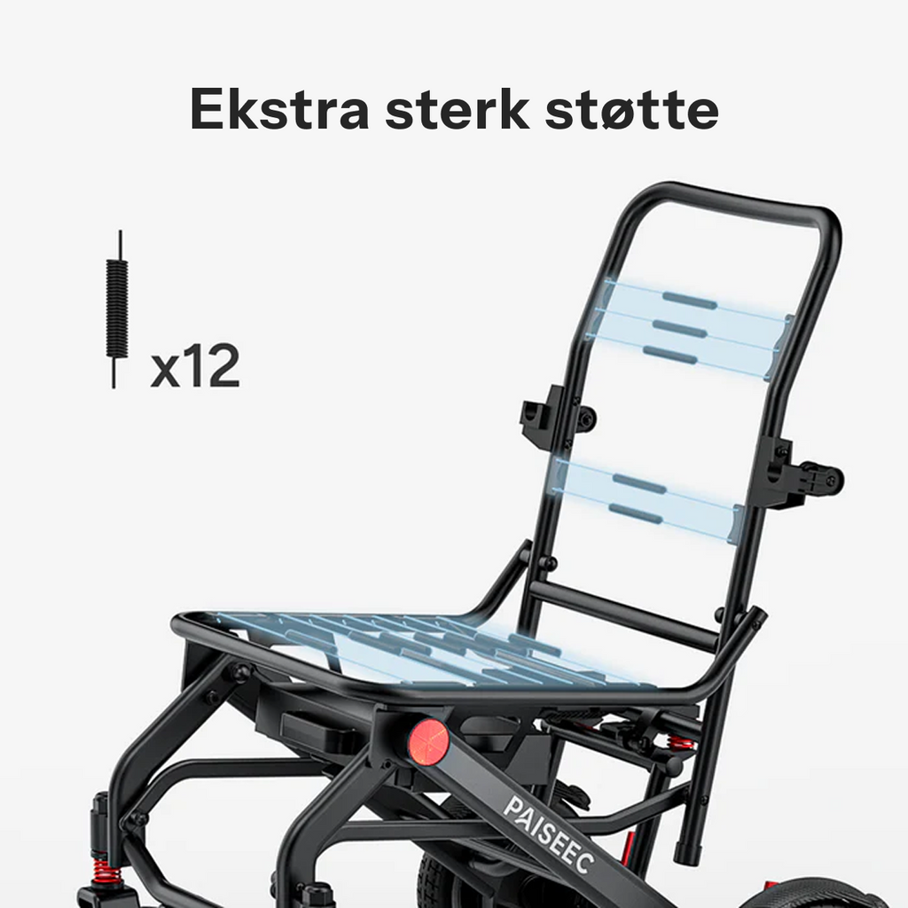 Lett Sammenleggbar Elektrisk Rullestol Q3 - Flygodkjent Reiseutgave