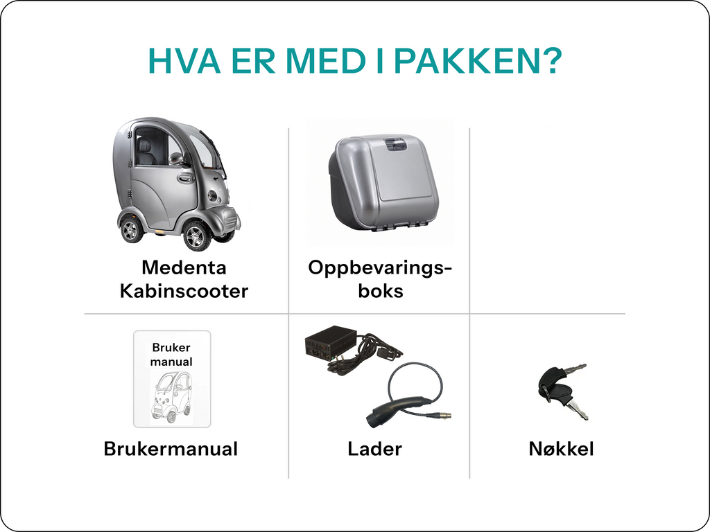 Elektrisk Værbeskyttet Kabinscooter - Førerkortfri Elbil